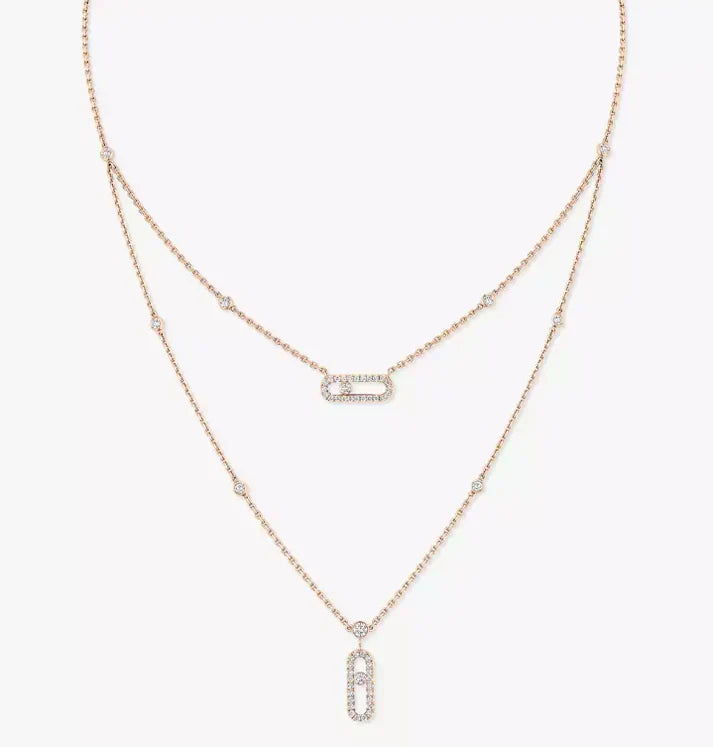 [Sprite Jewelry] MS Double-Circle Full-Diamond Necklace