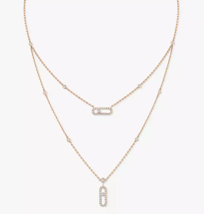 [Sprite Jewelry] MS Double-Circle Full-Diamond Necklace