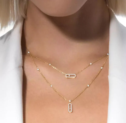 [Sprite Jewelry] MS Double-Circle Full-Diamond Necklace