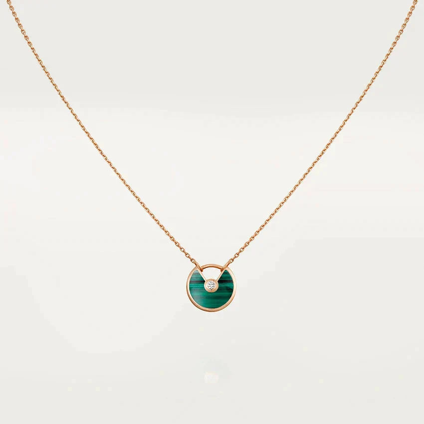 ¡®Sprite Jewelry¡¯AMULETTE ROSE GOLD MALACHITE NECKLACE