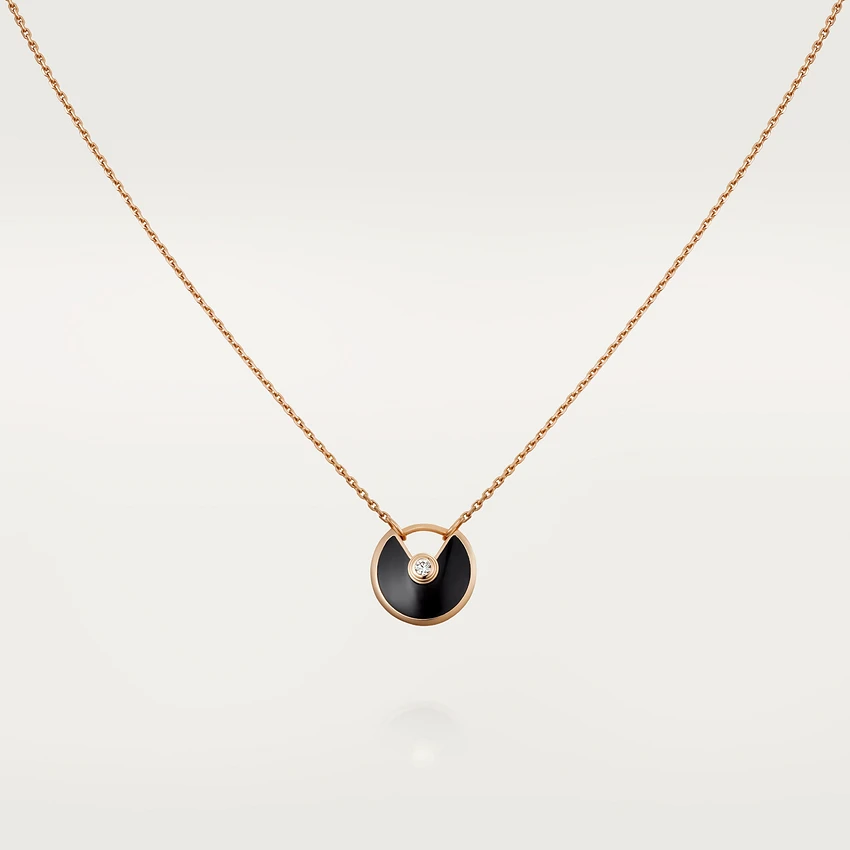 ¡®Sprite Jewelry¡¯AMULETTE ROSE GOLD ONYX NECKLACE