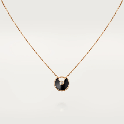 ¡®Sprite Jewelry¡¯AMULETTE ROSE GOLD ONYX NECKLACE