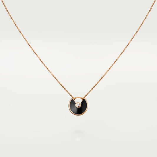 ¡®Sprite Jewelry¡¯AMULETTE ROSE GOLD ONYX NECKLACE