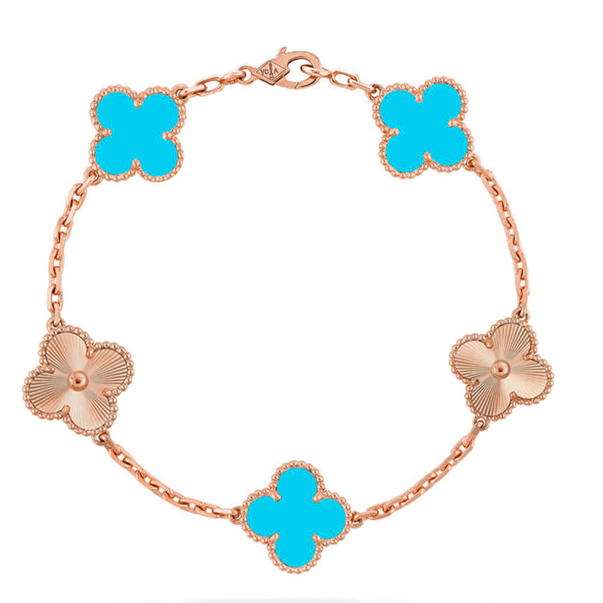[Sprite Jewelry]New  CLOVER 5 MOTIF TURQUOISE BRACELET COLLECTION
