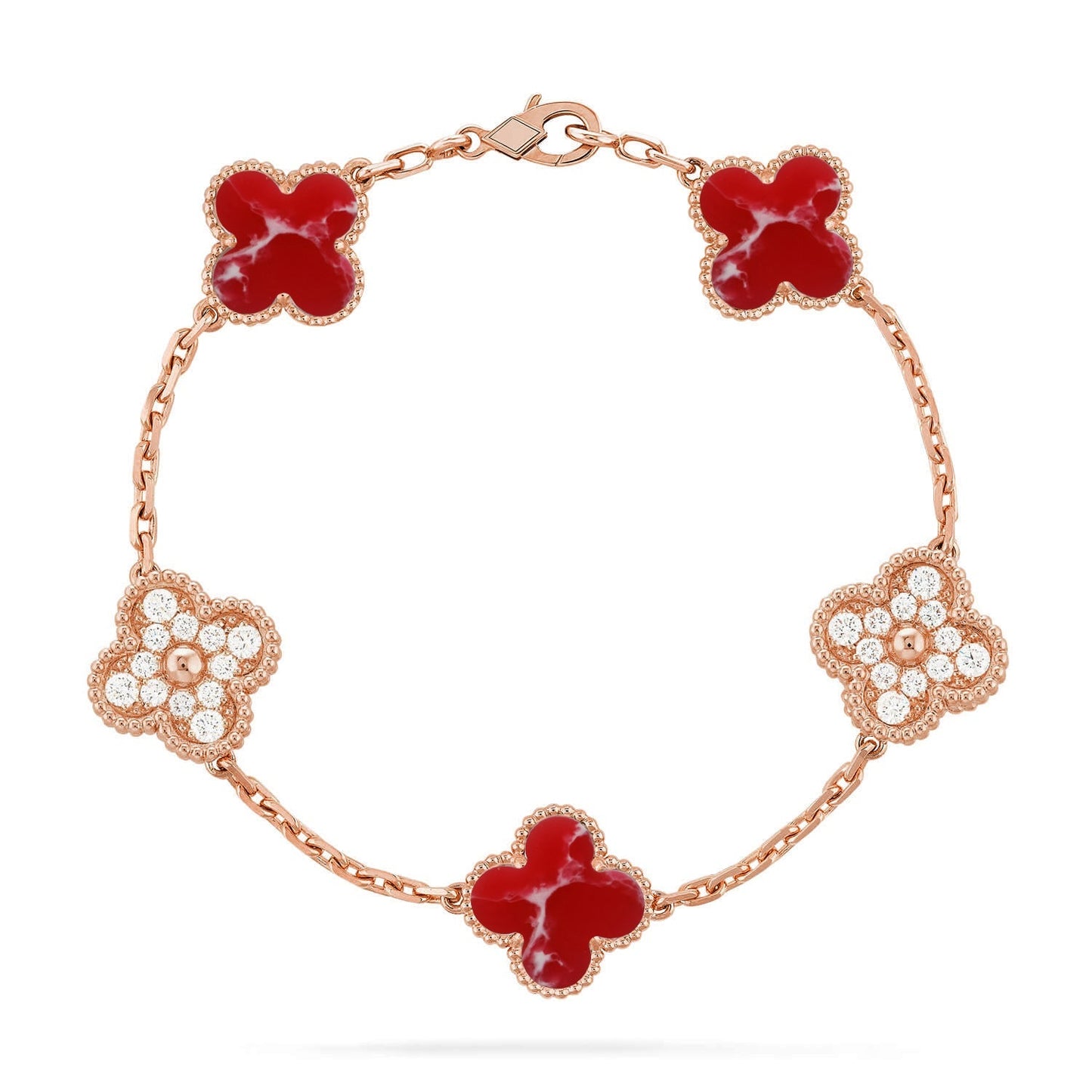 [Sprite Jewelry]New CLOVER 5 MOTIF RED PATTERN BRACELET COLLECTION
