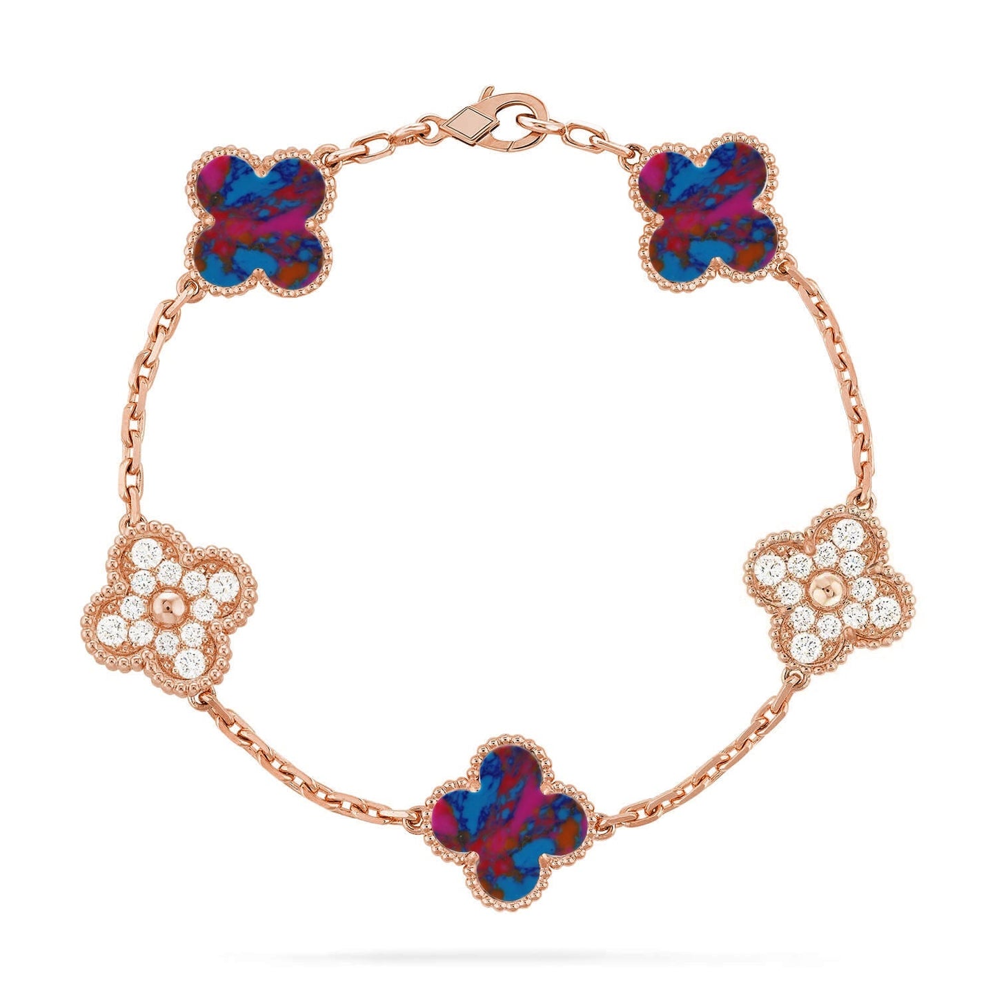 [Sprite Jewelry]New CLOVER 5 MOTIF COLOR GEMSTONES BRACELET COLLECTION