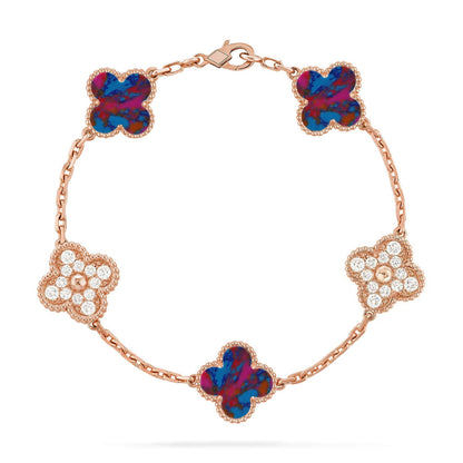 [Sprite Jewelry]New CLOVER 5 MOTIF COLOR GEMSTONES BRACELET COLLECTION