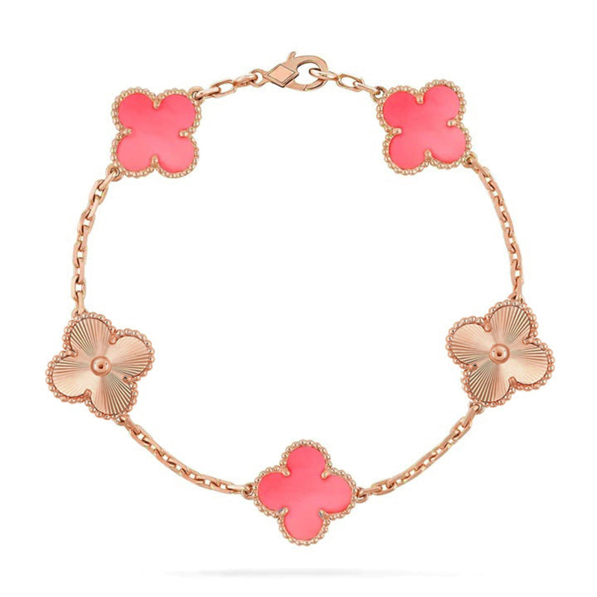 [Sprite Jewelry]New  CLOVER 5 MOTIFS  PINK MOP BRACELET COLLECTION