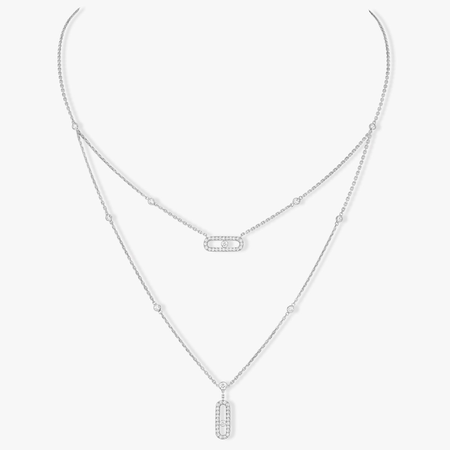 [Sprite Jewelry]MOVE 2 ROW DIAMOND NECKLACE