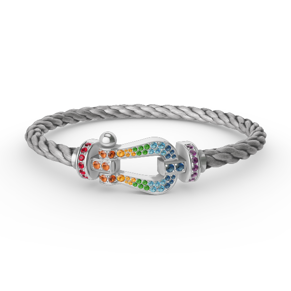 ¡®Sprite Jewelry¡¯FORC LARGE HORSESHOE  COLORED DIAMOND BRACELET SILVER
