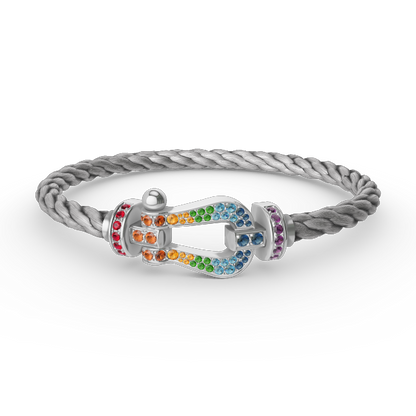 ¡®Sprite Jewelry¡¯FORC LARGE HORSESHOE  COLORED DIAMOND BRACELET SILVER