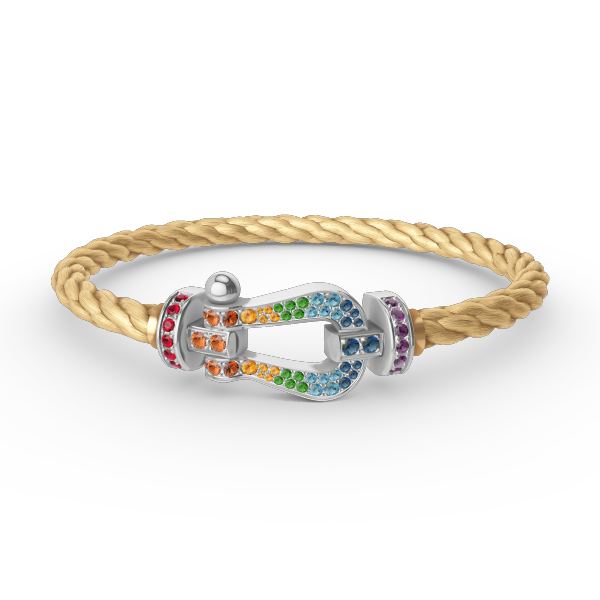 ¡®Sprite Jewelry¡¯FORC LARGE HORSESHOE  COLORED DIAMOND BRACELET SILVER