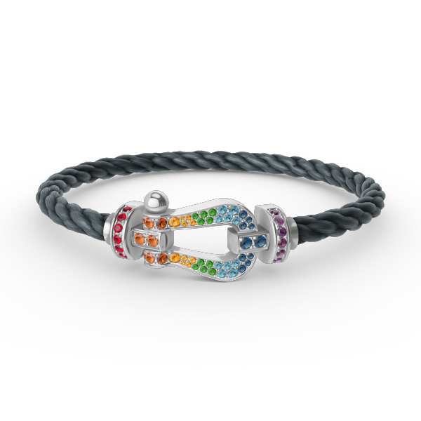 ¡®Sprite Jewelry¡¯FORC LARGE HORSESHOE  COLORED DIAMOND BRACELET SILVER