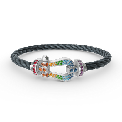 ¡®Sprite Jewelry¡¯FORC LARGE HORSESHOE  COLORED DIAMOND BRACELET SILVER