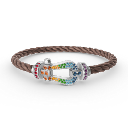 ¡®Sprite Jewelry¡¯FORC LARGE HORSESHOE  COLORED DIAMOND BRACELET SILVER