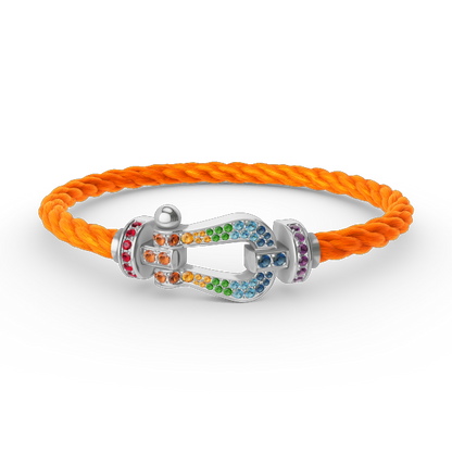 ¡®Sprite Jewelry¡¯FORC LARGE HORSESHOE  COLORED DIAMOND BRACELET SILVER