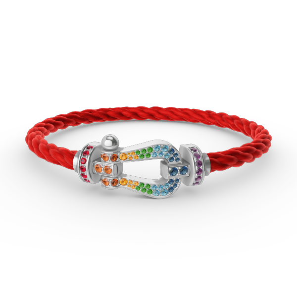 ¡®Sprite Jewelry¡¯FORC LARGE HORSESHOE  COLORED DIAMOND BRACELET SILVER