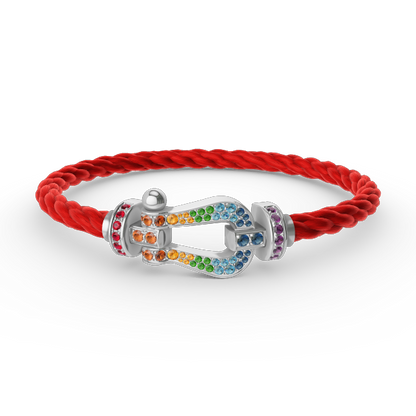 ¡®Sprite Jewelry¡¯FORC LARGE HORSESHOE  COLORED DIAMOND BRACELET SILVER