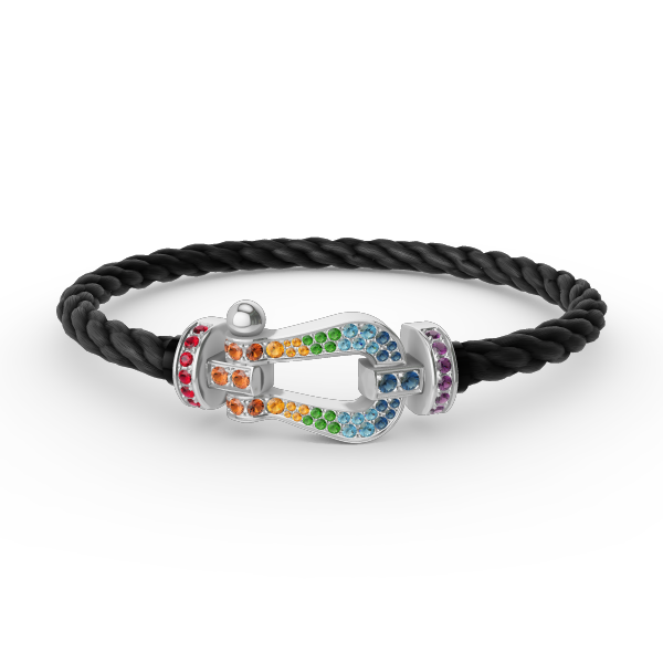 ¡®Sprite Jewelry¡¯FORC LARGE HORSESHOE  COLORED DIAMOND BRACELET SILVER