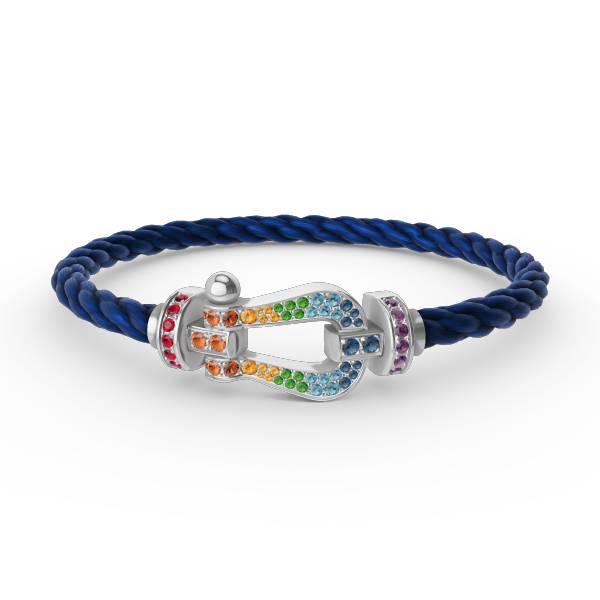 ¡®Sprite Jewelry¡¯FORC LARGE HORSESHOE  COLORED DIAMOND BRACELET SILVER