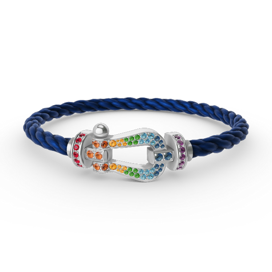 ¡®Sprite Jewelry¡¯FORC LARGE HORSESHOE  COLORED DIAMOND BRACELET SILVER