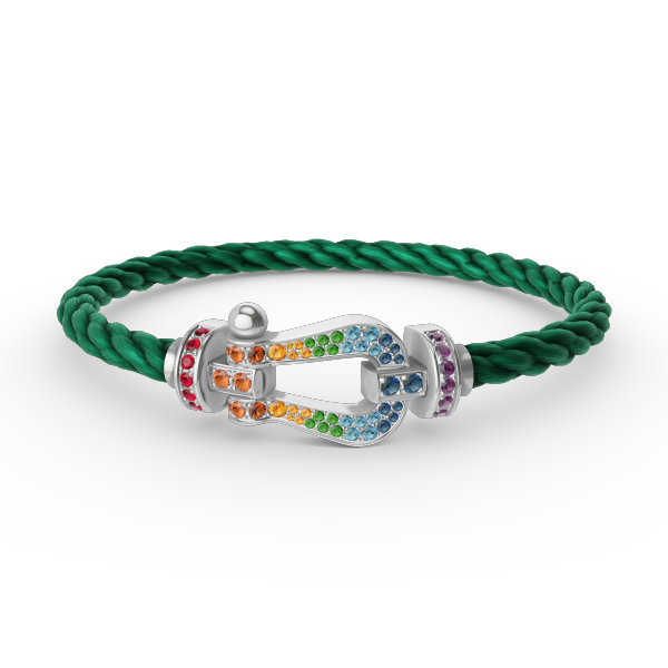 ¡®Sprite Jewelry¡¯FORC LARGE HORSESHOE  COLORED DIAMOND BRACELET SILVER