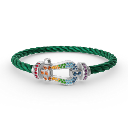 ¡®Sprite Jewelry¡¯FORC LARGE HORSESHOE  COLORED DIAMOND BRACELET SILVER