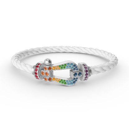¡®Sprite Jewelry¡¯FORC LARGE HORSESHOE  COLORED DIAMOND BRACELET SILVER