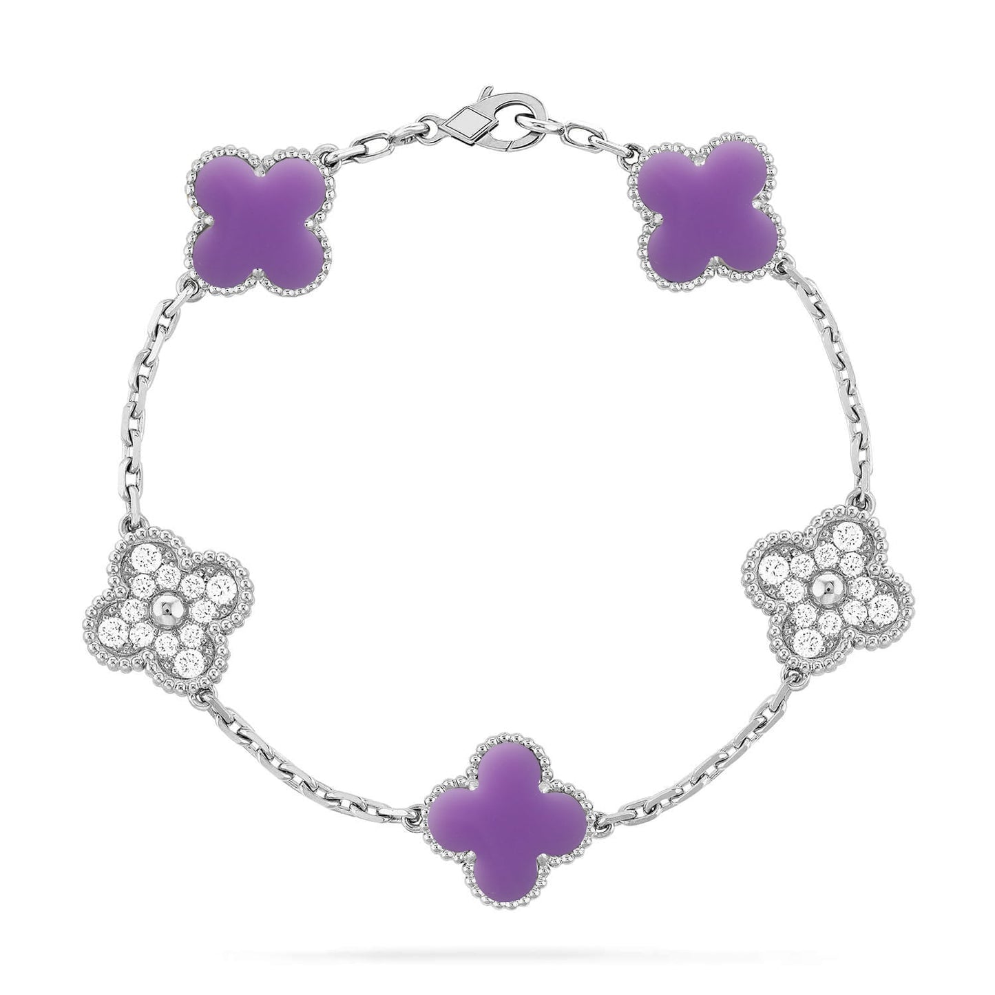 [Sprite Jewelry]New CLOVER 5 MOTIF LIGHT PURPLE BRACELET COLLECTION