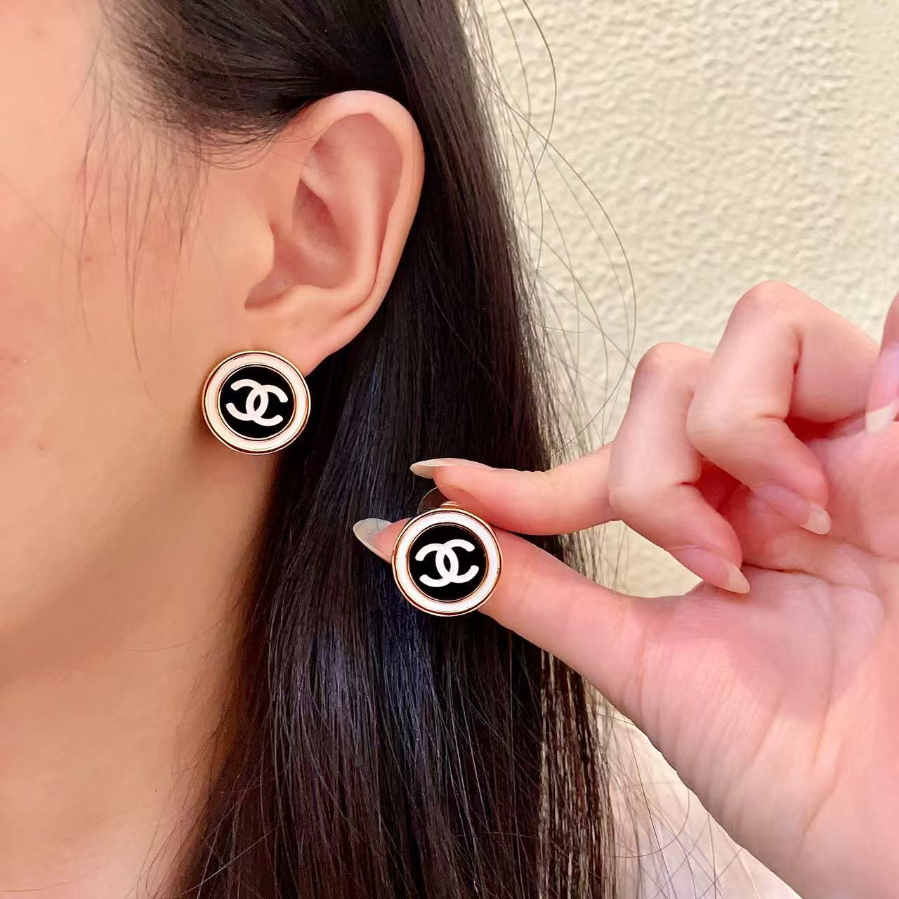 [Sprite Jewelry]Classic Double C Stud Earrings