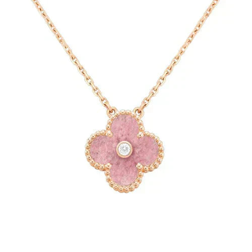 ¡®Sprite Jewelry¡¯CLOVER 15MM DIAMOND RHODONITE NECKLACE