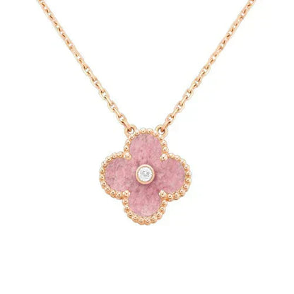 ¡®Sprite Jewelry¡¯CLOVER 15MM DIAMOND RHODONITE NECKLACE