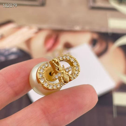 [Sprite Jewelry]CD Honeycomb Pearl Stud Earrings