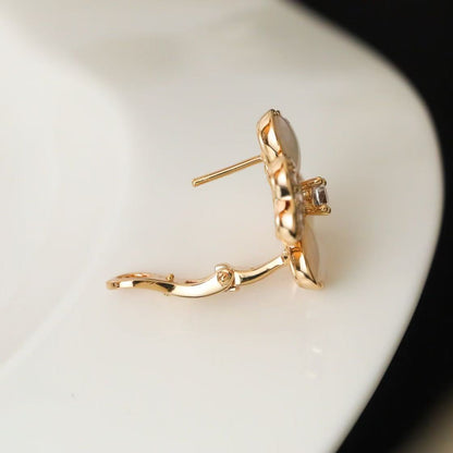 [Sprite Jewelry]FRIVOLE PINK GOLD FLOWER DIAMOND EARRINGS 2