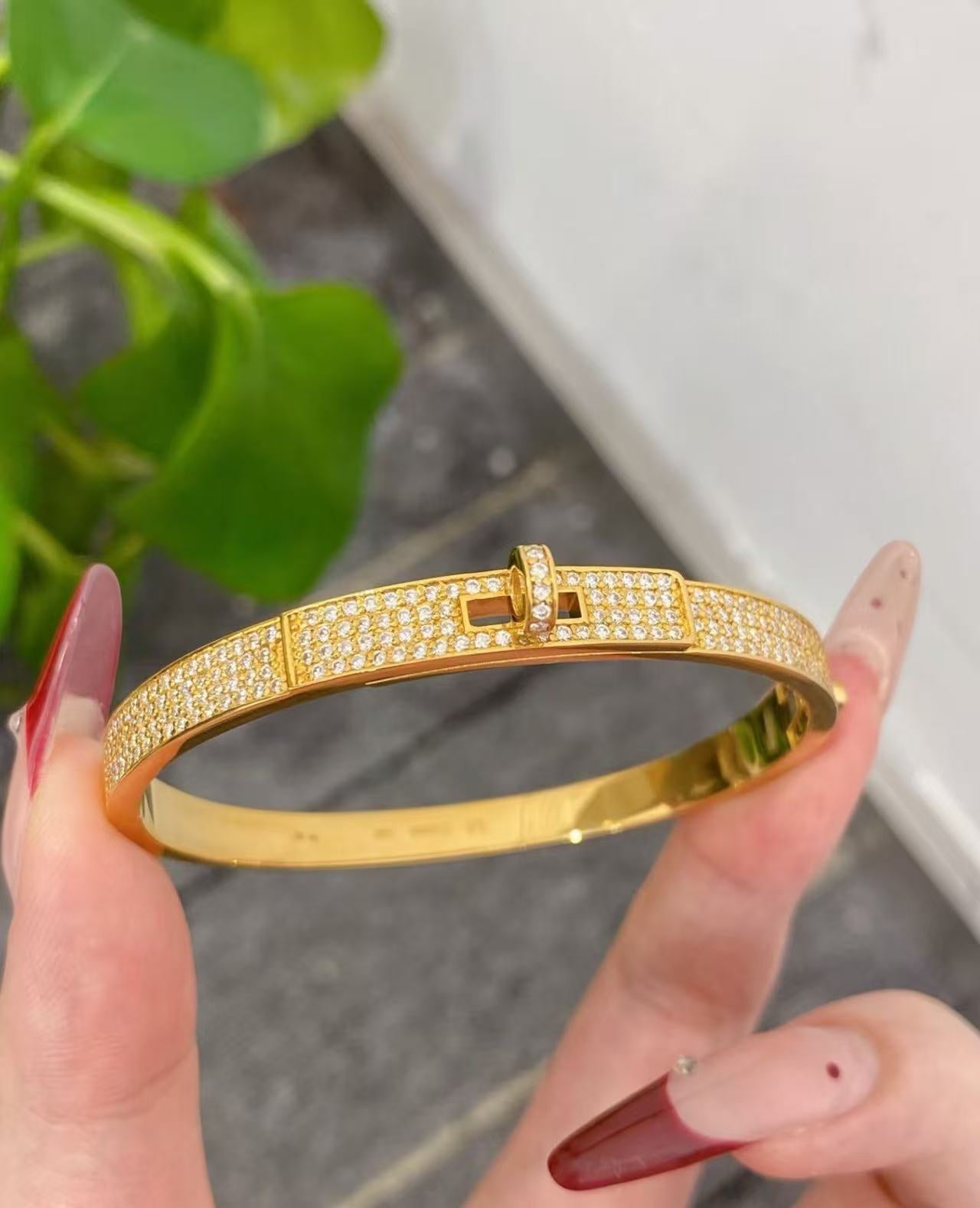 [Sprite Jewelry]Kelly Diamond-Set Bracelet with Moissanite