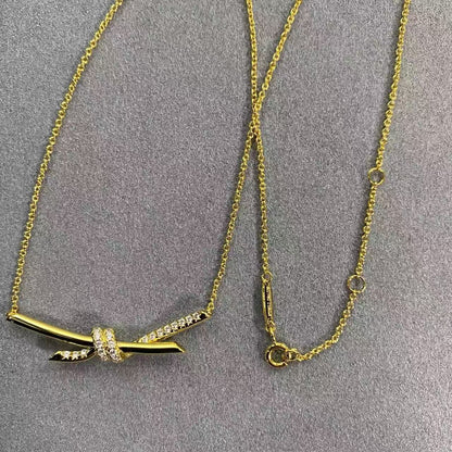[Sprite Jewelry]T House Diamond-Studded Knot Necklace