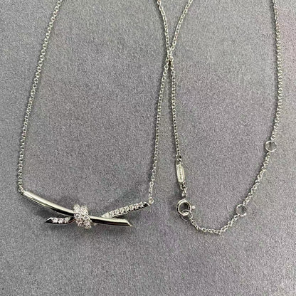 [Sprite Jewelry]T House Diamond-Studded Knot Necklace