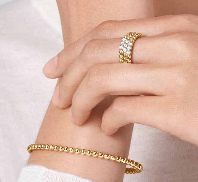 [Sprite Jewelry]Three-row diamond ring
