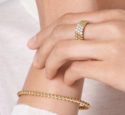 [Sprite Jewelry]Three-row diamond ring