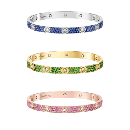 [Sprite Jewelry]2026 PAVE GEMSTONE LOVE BRACELET 6.1MM 10 DIAMONDS