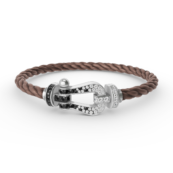 ¡®Sprite Jewelry¡¯FORCE LARGE HORSESHOE BLACK WHITE DIAMOND BRACELET SILVER