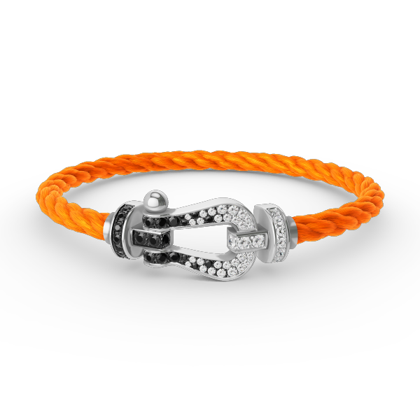 ¡®Sprite Jewelry¡¯FORCE LARGE HORSESHOE BLACK WHITE DIAMOND BRACELET SILVER