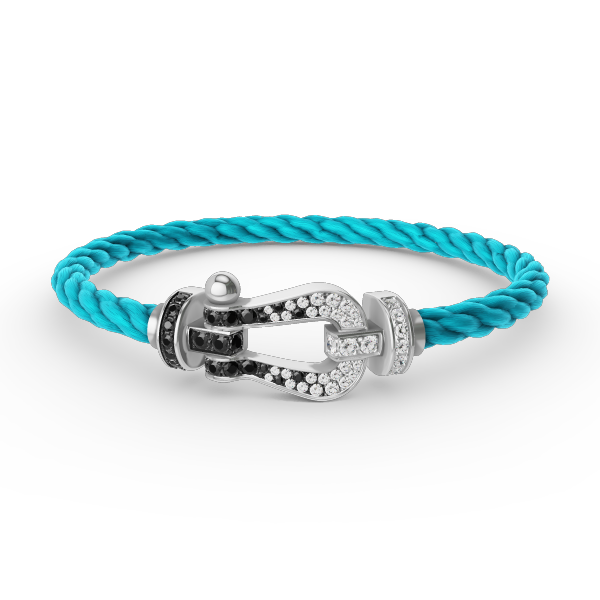 ¡®Sprite Jewelry¡¯FORCE LARGE HORSESHOE BLACK WHITE DIAMOND BRACELET SILVER