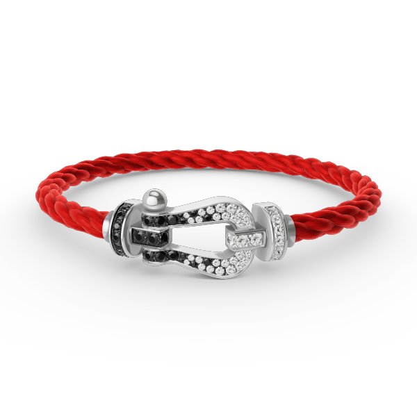 ¡®Sprite Jewelry¡¯FORCE LARGE HORSESHOE BLACK WHITE DIAMOND BRACELET SILVER