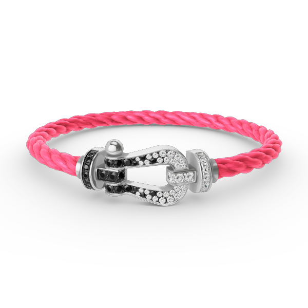 ¡®Sprite Jewelry¡¯FORCE LARGE HORSESHOE BLACK WHITE DIAMOND BRACELET SILVER