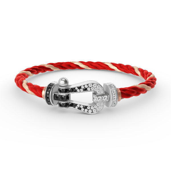 ¡®Sprite Jewelry¡¯FORCE LARGE HORSESHOE BLACK WHITE DIAMOND BRACELET SILVER
