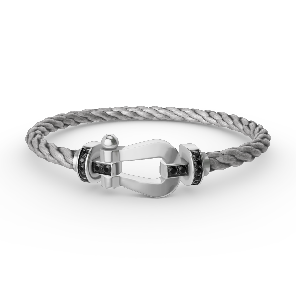 ¡®Sprite Jewelry¡¯FORCE LARGE HORSESHOE BLACK DIAMOND BRACELET SILVER