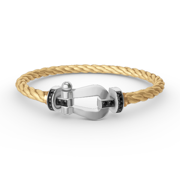 ¡®Sprite Jewelry¡¯FORCE LARGE HORSESHOE BLACK DIAMOND BRACELET SILVER
