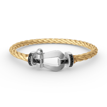 ¡®Sprite Jewelry¡¯FORCE LARGE HORSESHOE BLACK DIAMOND BRACELET SILVER