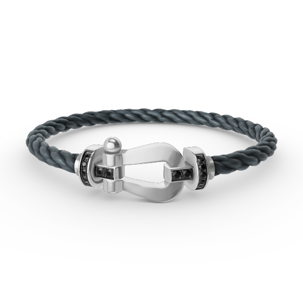 ¡®Sprite Jewelry¡¯FORCE LARGE HORSESHOE BLACK DIAMOND BRACELET SILVER